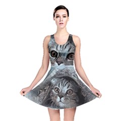 Cat Pet Art Abstract Vintage Reversible Skater Dress by Celenk