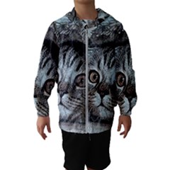 Cat Pet Art Abstract Vintage Hooded Wind Breaker (kids) by Celenk