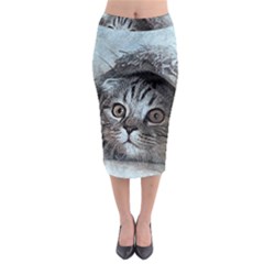 Cat Pet Art Abstract Vintage Midi Pencil Skirt by Celenk