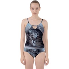 Cat Pet Art Abstract Vintage Cut Out Top Tankini Set by Celenk