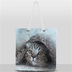 Cat Pet Art Abstract Vintage Full Print Rope Handle Tote (large) by Celenk