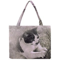 Cat Pet Art Abstract Vintage Mini Tote Bag by Celenk