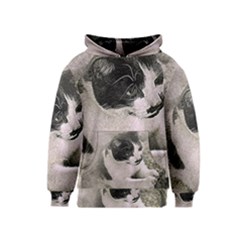 Cat Pet Art Abstract Vintage Kids  Pullover Hoodie by Celenk