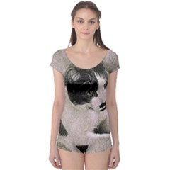 Cat Pet Art Abstract Vintage Boyleg Leotard  by Celenk