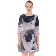 Cat Pet Art Abstract Vintage Smock Dress by Celenk