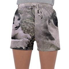 Cat Pet Art Abstract Vintage Sleepwear Shorts