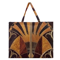 Art Deco Gold Zipper Large Tote Bag by NouveauDesign