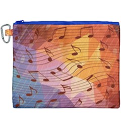 Music Notes Canvas Cosmetic Bag (xxxl) by linceazul