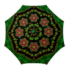 Magic Of Life A Orchid Mandala So Bright Golf Umbrellas by pepitasart