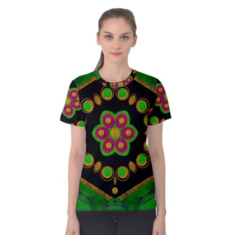 Magic Of Life A Orchid Mandala So Bright Women s Cotton Tee by pepitasart