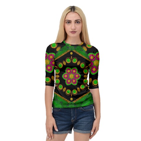 Magic Of Life A Orchid Mandala So Bright Quarter Sleeve Raglan Tee by pepitasart