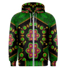 Magic Of Life A Orchid Mandala So Bright Men s Zipper Hoodie by pepitasart