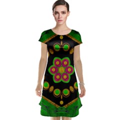 Magic Of Life A Orchid Mandala So Bright Cap Sleeve Nightdress by pepitasart