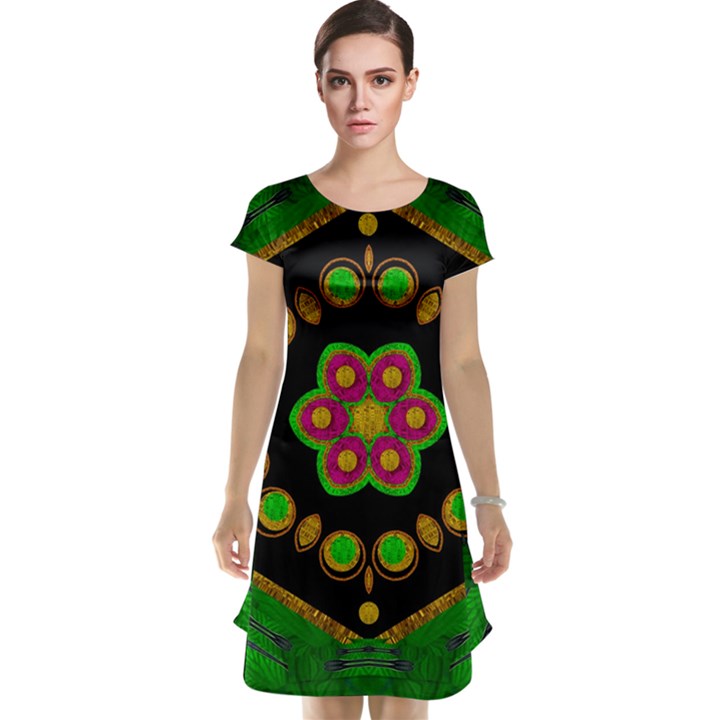 Magic Of Life A Orchid Mandala So Bright Cap Sleeve Nightdress