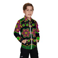 Magic Of Life A Orchid Mandala So Bright Wind Breaker (kids) by pepitasart