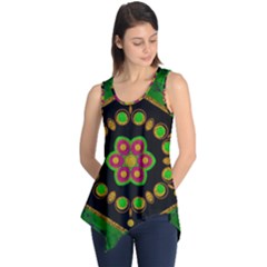 Magic Of Life A Orchid Mandala So Bright Sleeveless Tunic by pepitasart