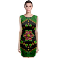 Magic Of Life A Orchid Mandala So Bright Classic Sleeveless Midi Dress by pepitasart