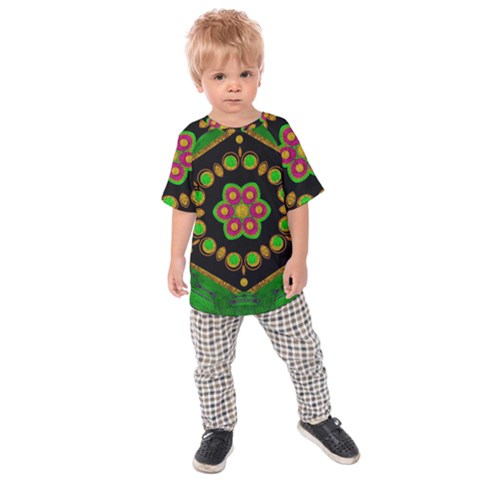 Magic Of Life A Orchid Mandala So Bright Kids Raglan Tee by pepitasart