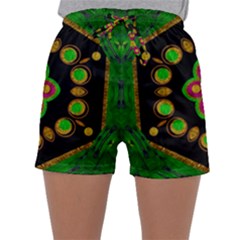 Magic Of Life A Orchid Mandala So Bright Sleepwear Shorts by pepitasart