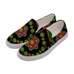 Magic Of Life A Orchid Mandala So Bright Women s Canvas Slip Ons by pepitasart