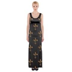 Fleur De Lis Maxi Thigh Split Dress by NouveauDesign