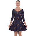 fleur de lis Quarter Sleeve Skater Dress View1