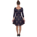 fleur de lis Quarter Sleeve Skater Dress View2