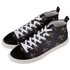 Fleur De Lis Men s Mid-top Canvas Sneakers by NouveauDesign