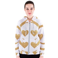 Gold Smiley Face Women s Zipper Hoodie by NouveauDesign