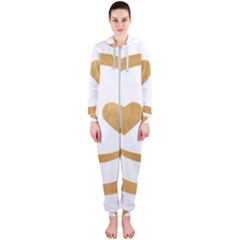 Gold Smiley Face Hooded Jumpsuit (ladies)  by NouveauDesign