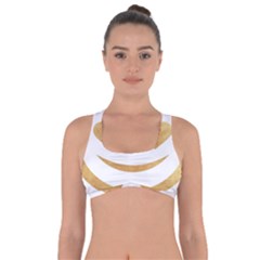 Gold Smiley Face Got No Strings Sports Bra by NouveauDesign