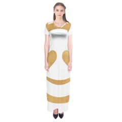 Gold Smiley Face Short Sleeve Maxi Dress by NouveauDesign