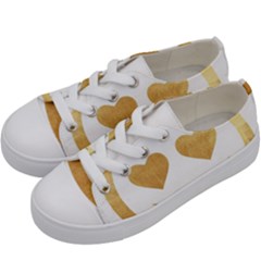 Gold Smiley Face Kids  Low Top Canvas Sneakers by NouveauDesign