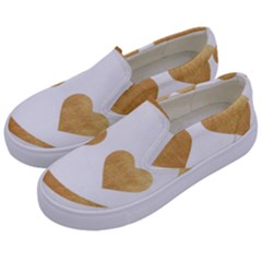 Gold Smiley Face Kids  Canvas Slip Ons by NouveauDesign