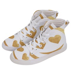 Gold Smiley Face Women s Hi-top Skate Sneakers by NouveauDesign