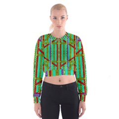 Gift Wrappers For Body And Soul In  A Rainbow Mind Cropped Sweatshirt by pepitasart