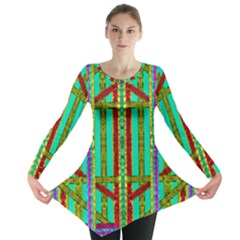 Gift Wrappers For Body And Soul In  A Rainbow Mind Long Sleeve Tunic  by pepitasart