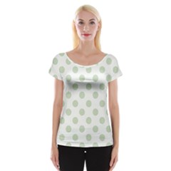 Green Dots Modern Pattern Paper Cap Sleeve Tops by Celenk