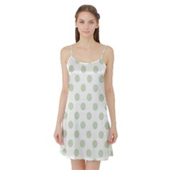 Green Dots Modern Pattern Paper Satin Night Slip by Celenk