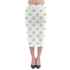 Green Dots Modern Pattern Paper Midi Pencil Skirt by Celenk