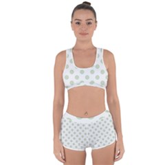 Green Dots Modern Pattern Paper Racerback Boyleg Bikini Set by Celenk