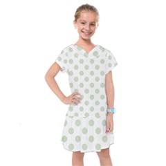 Green Dots Modern Pattern Paper Kids  Drop Waist Dress by Celenk