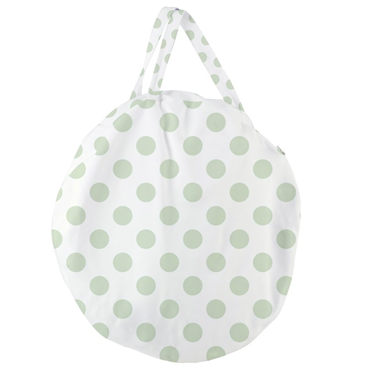 Green Dots Modern Pattern Paper Giant Round Zipper Tote