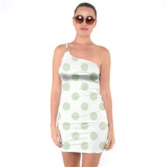 Green Dots Modern Pattern Paper One Soulder Bodycon Dress by Celenk