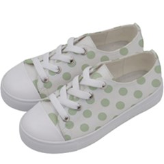 Green Dots Modern Pattern Paper Kids  Low Top Canvas Sneakers by Celenk