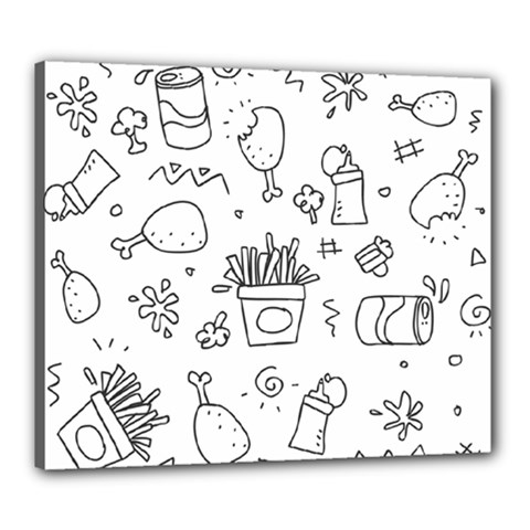 Set Chalk Out Scribble Collection Canvas 24  X 20  by Celenk