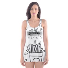 Set Chalk Out Scribble Collection Skater Dress Swimsuit by Celenk