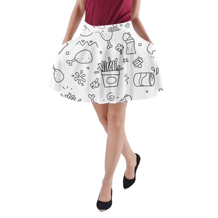 Set Chalk Out Scribble Collection A-Line Pocket Skirt