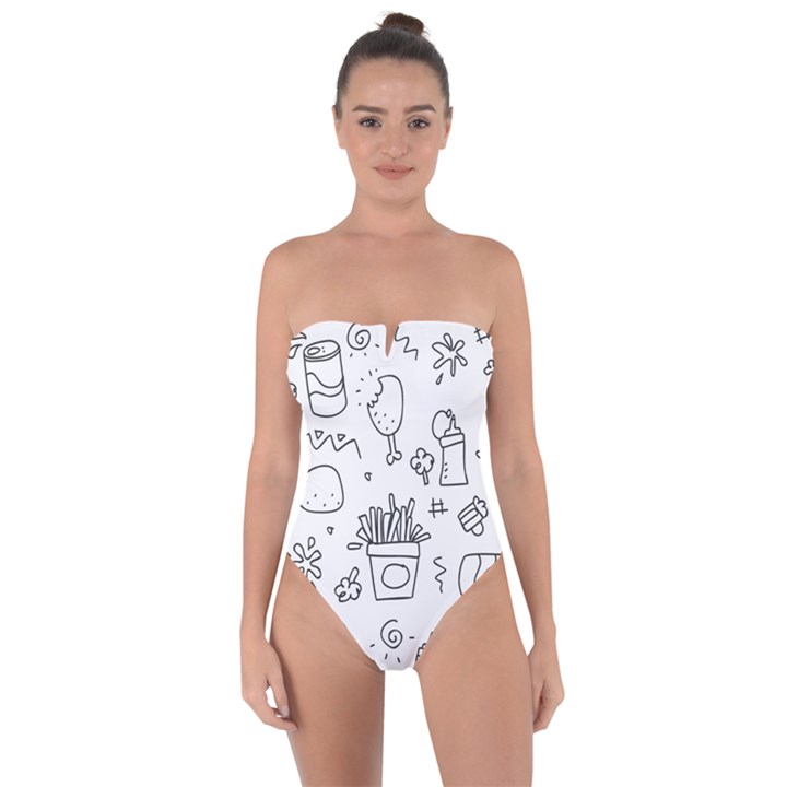 Set Chalk Out Scribble Collection Tie Back One Piece Swimsuit