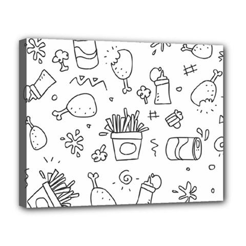 Set Chalk Out Scribble Collection Canvas 14  X 11  by Celenk